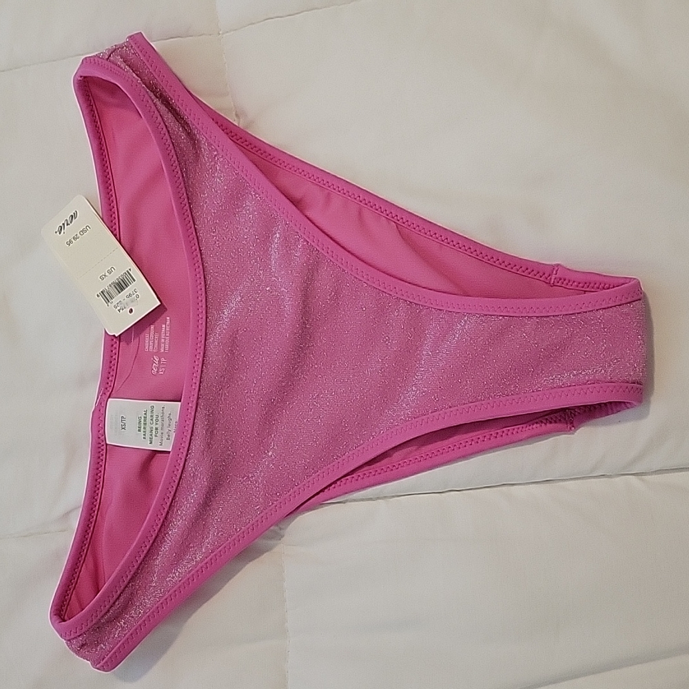 Aerie pink shimmer cheekiest bikini bottoms